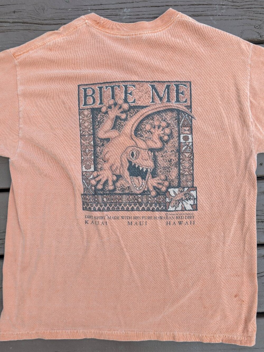 Red Dirt Hawaii "BITE ME" Gecko/Lizard Graphic T-Shirt Hanes Beefy-T Men's Size